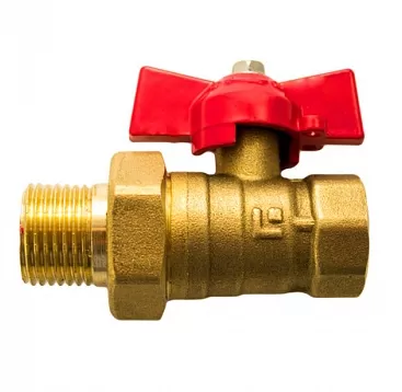 Кран шаровой 11Б27п1 ½"ВР x ½"НР накидная гайка бабочка Кран шаровой 11Б27п1 ½"ВР x ½"НР накидная гайка бабочка