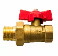 Кран шаровой 11Б27п1 ½"ВР x ½"НР накидная гайка бабочка Кран шаровой 11Б27п1 ½"ВР x ½"НР накидная гайка бабочка