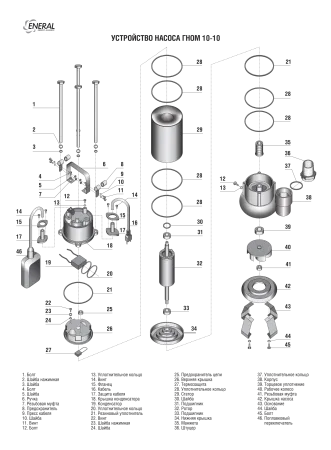 Дренажный насос ENERAL Гном 10-10 0,75кВт с поплавком