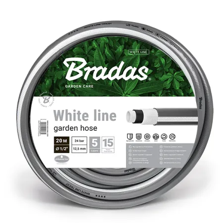 Шланг ПВХ поливочный армированный BRADAS WHITE LINE 5/8" 20м
