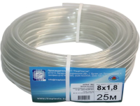 Шланг ПВХ технический однослойный пищевой 6х1,5 (прозр.) 25м